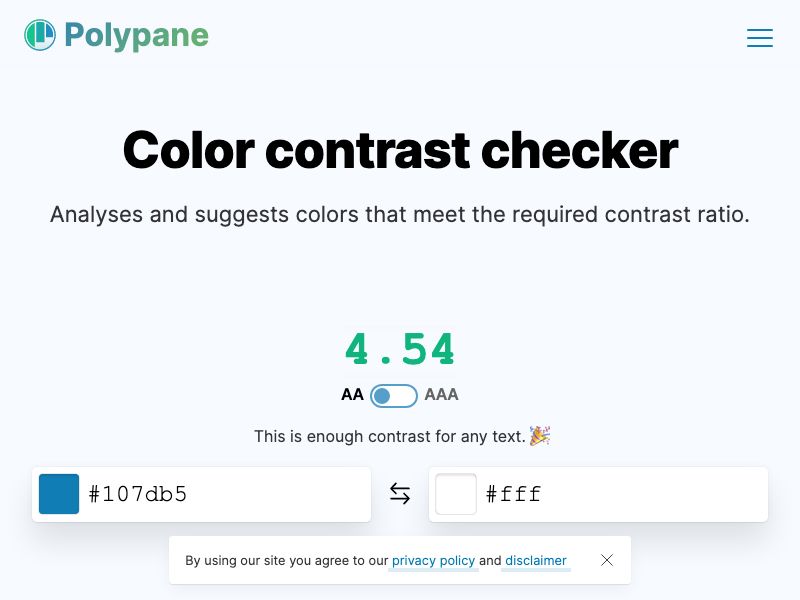 Color Contrast Checker Screenshot