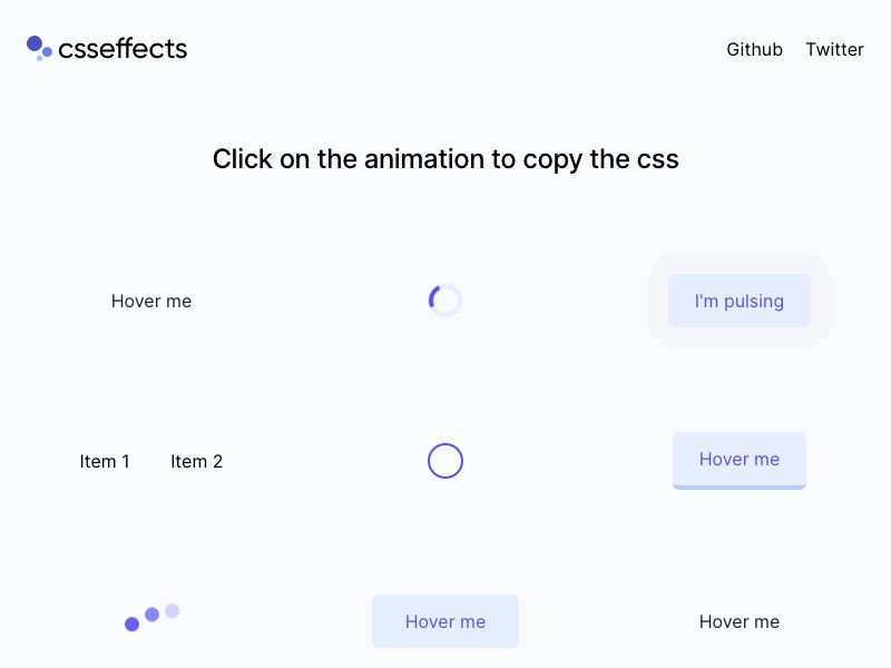 CSS Effects Screenshot