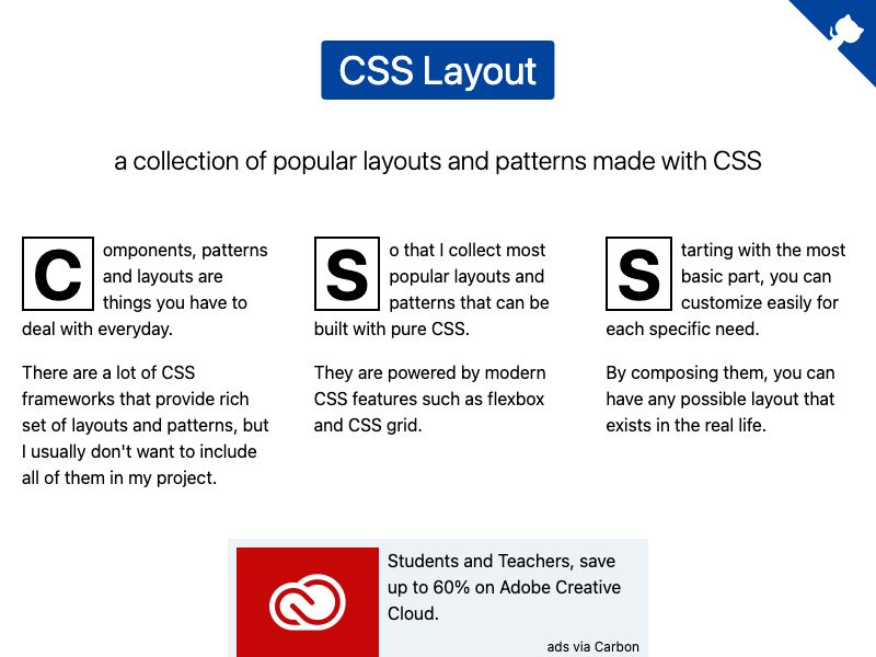 CSS Layout Screenshot
