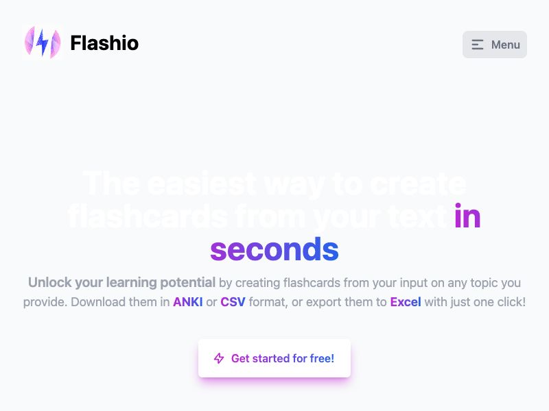 Flashio.co Screenshot