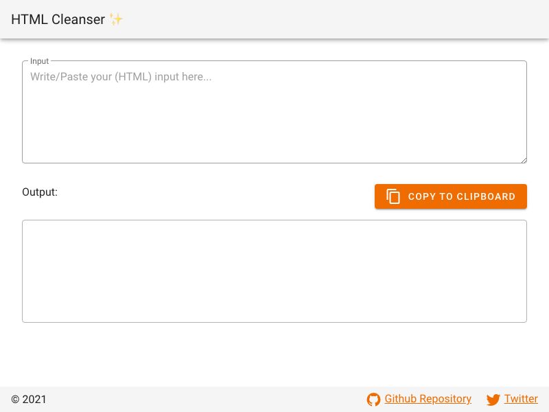 HTML Cleanser Screenshot