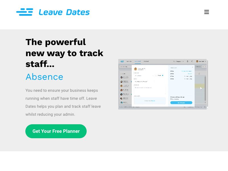 Leave Dates Screenshot