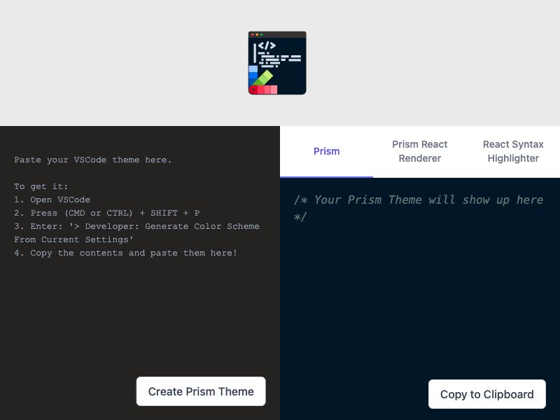 VS Code to Prism Themes Screenshot