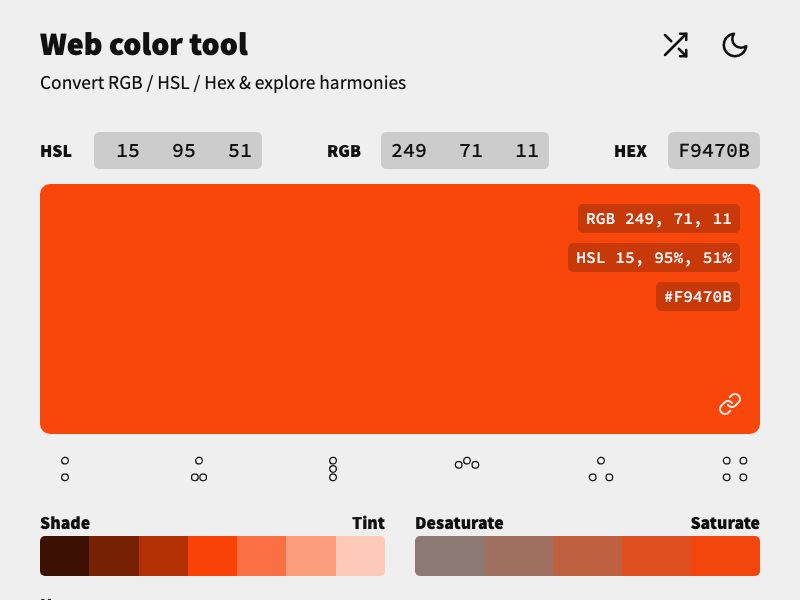 Web Color Tool Screenshot