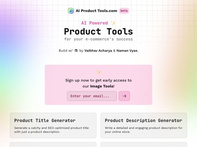 AI Product Tools Screenshot