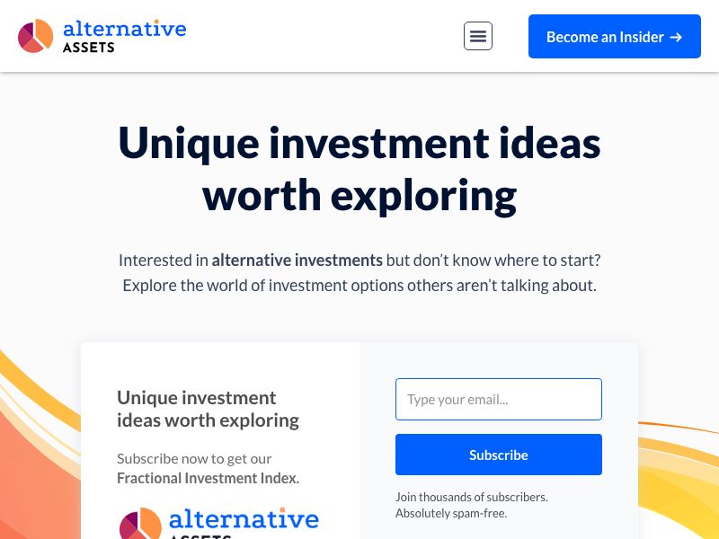 Alternative Assets Screenshot
