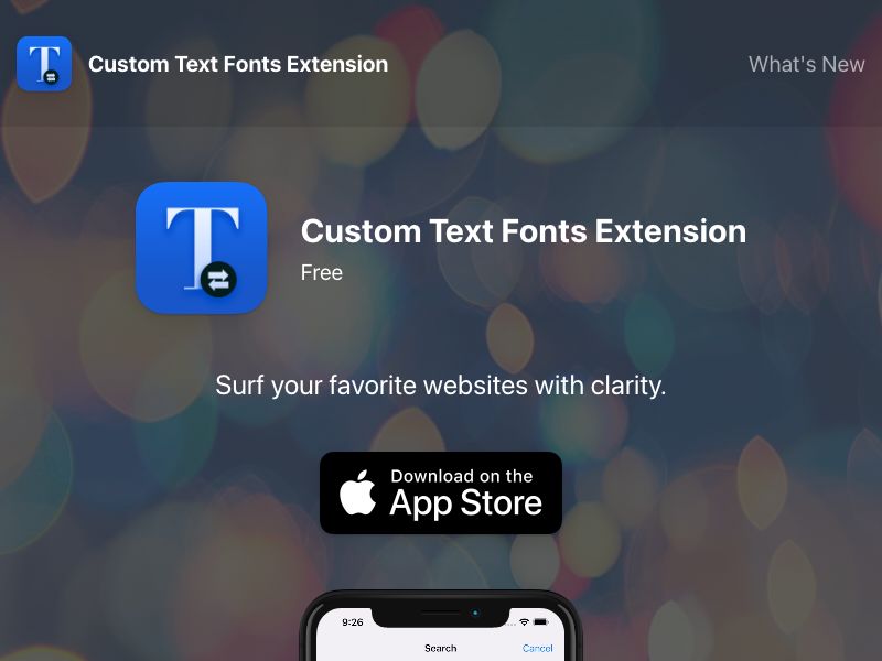 Custom Text Fonts Extension Screenshot