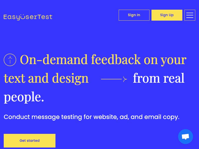 Easy User Test Screenshot