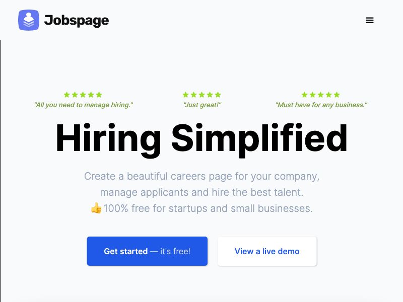 Jobspage Screenshot