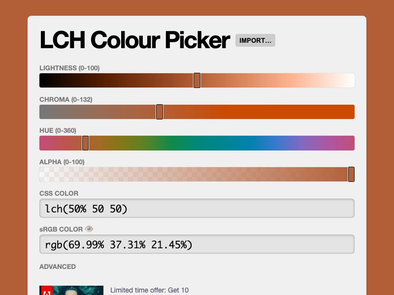LCH Colour Picker Screenshot