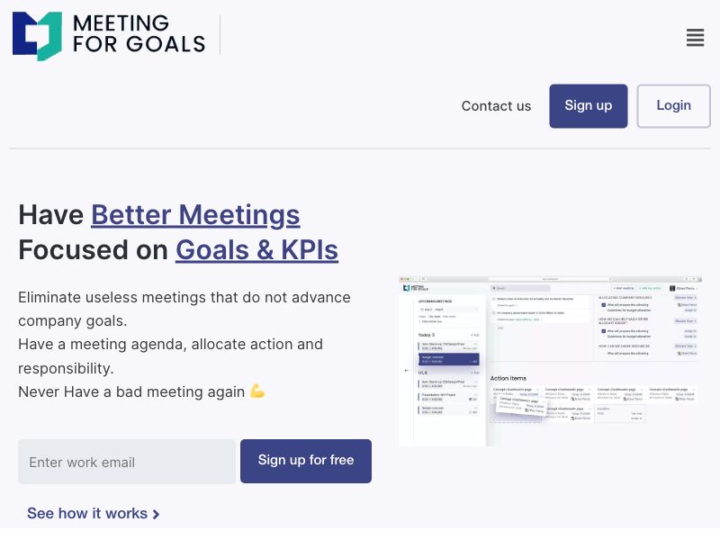 MeetingForGoals Screenshot