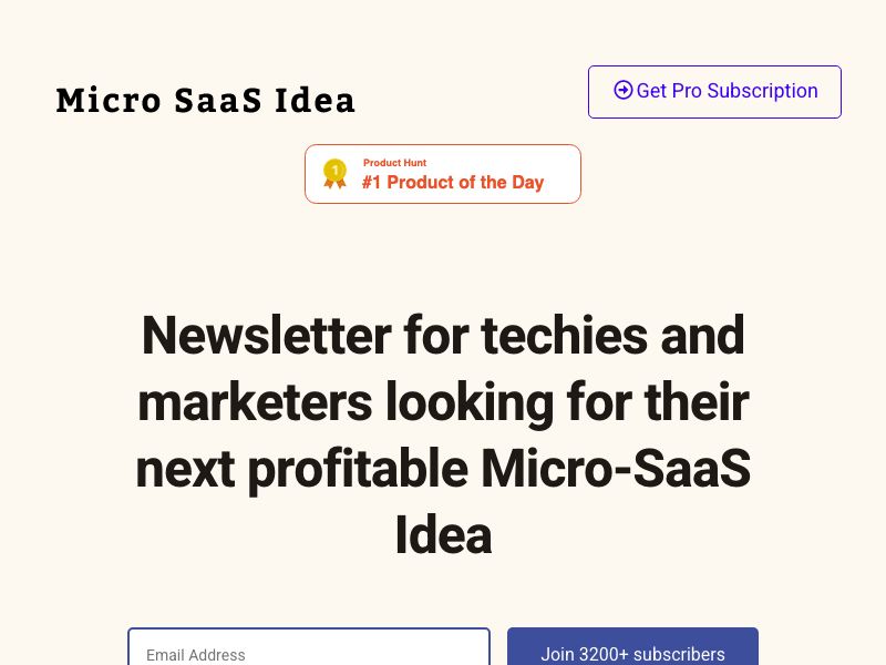 Micro SaaS Ideas Screenshot