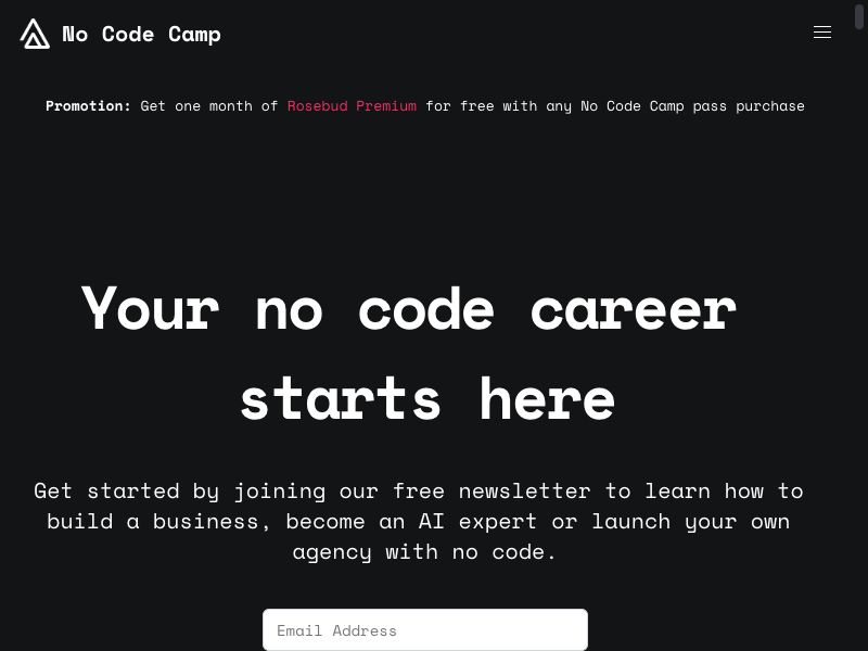 No Code Camp Screenshot