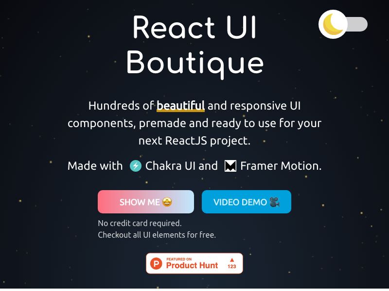 React UI Boutique Screenshot