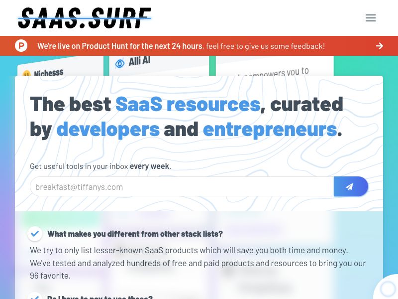 SaaS Surf Screenshot