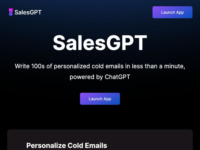 SalesGPT Screenshot