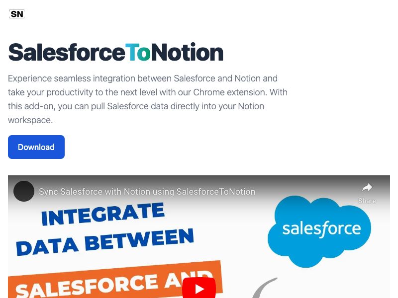 SalesforceToNotion Screenshot