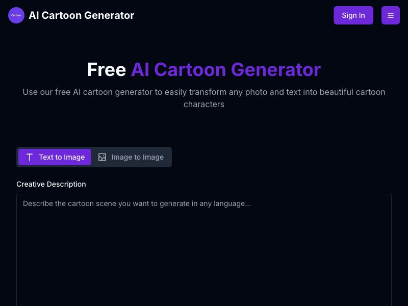 AI Cartoon Generator