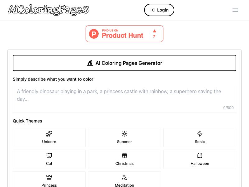 AI Coloring Pages Generator