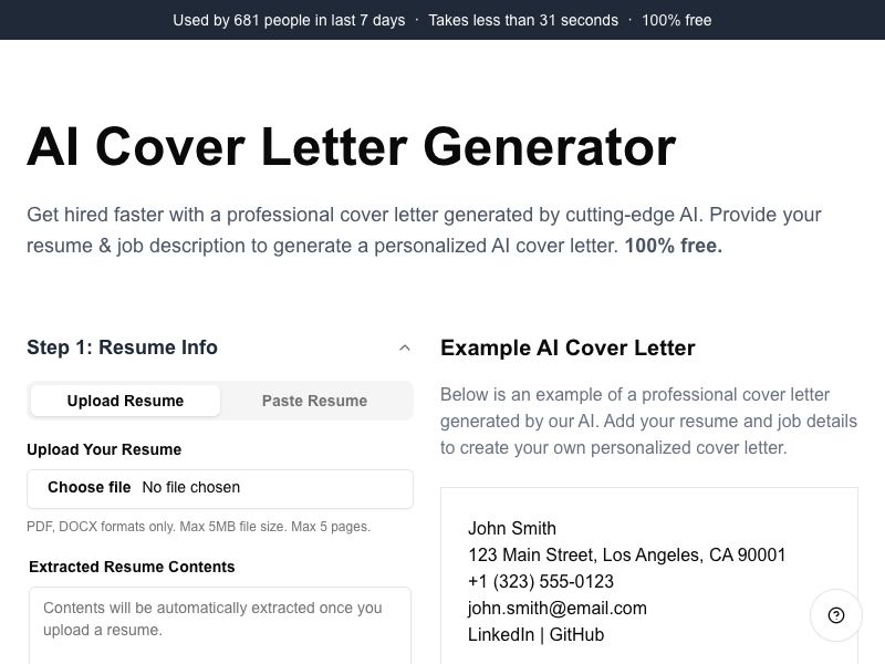 AI Cover Letter Generator