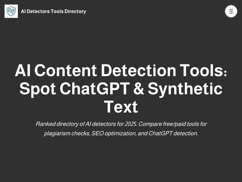 AI Detectors Directory Screenshot