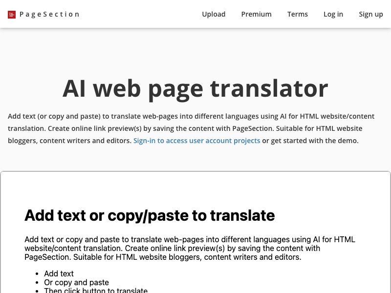 AI Web Page Translator