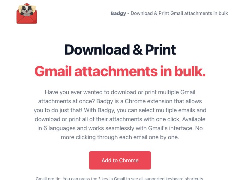 Badgy - Bulk attachment downloader