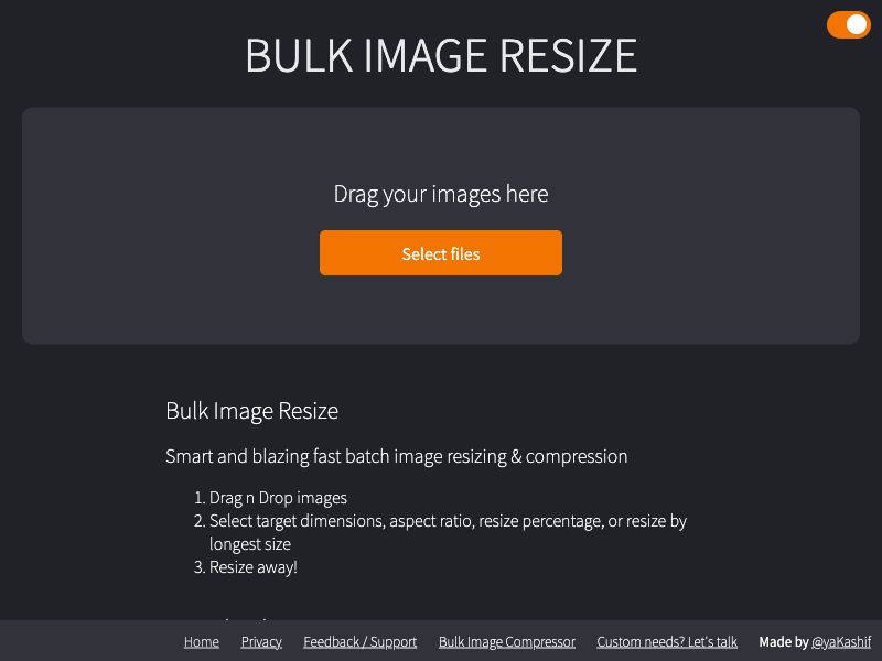 Bulk Image Resize Screenshot