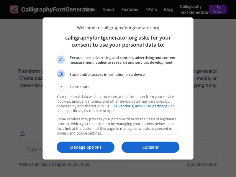 Calligraphy Font Generator