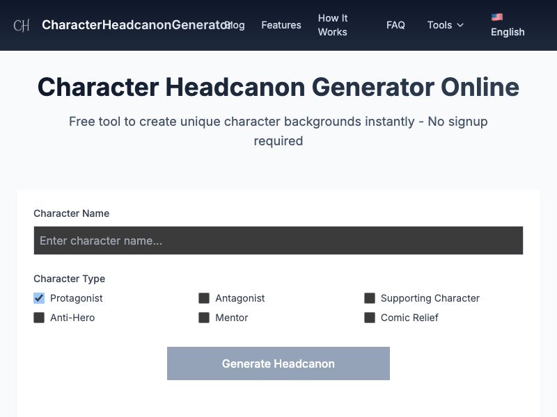 Character Headcanon Generator