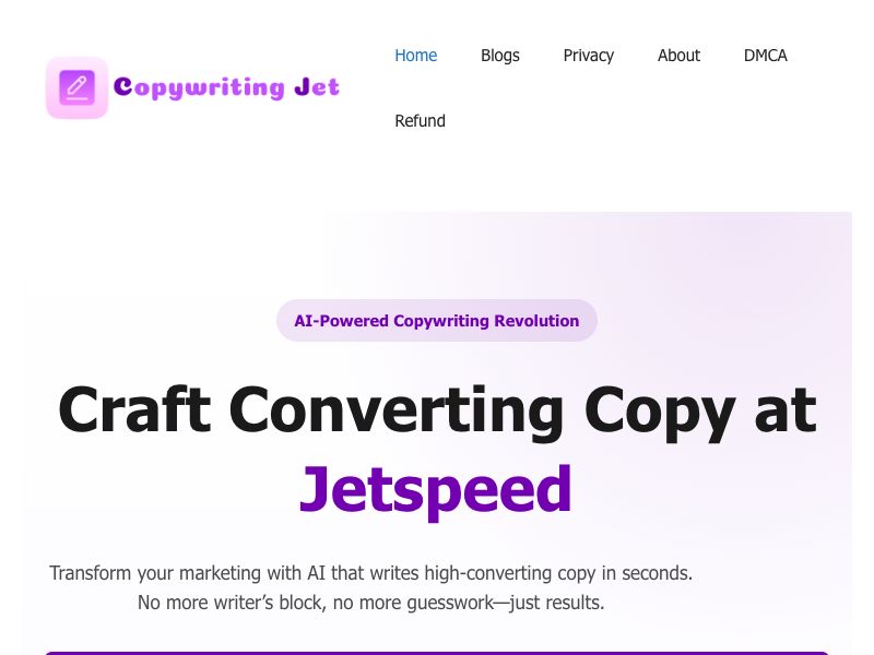 CopywritingJet Screenshot