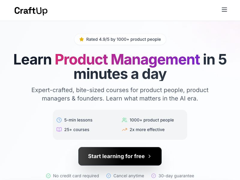 CraftUp - Learn Product Skills Screenshot