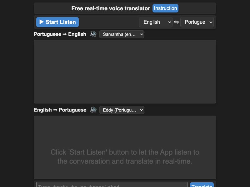 Free real-time voice translator