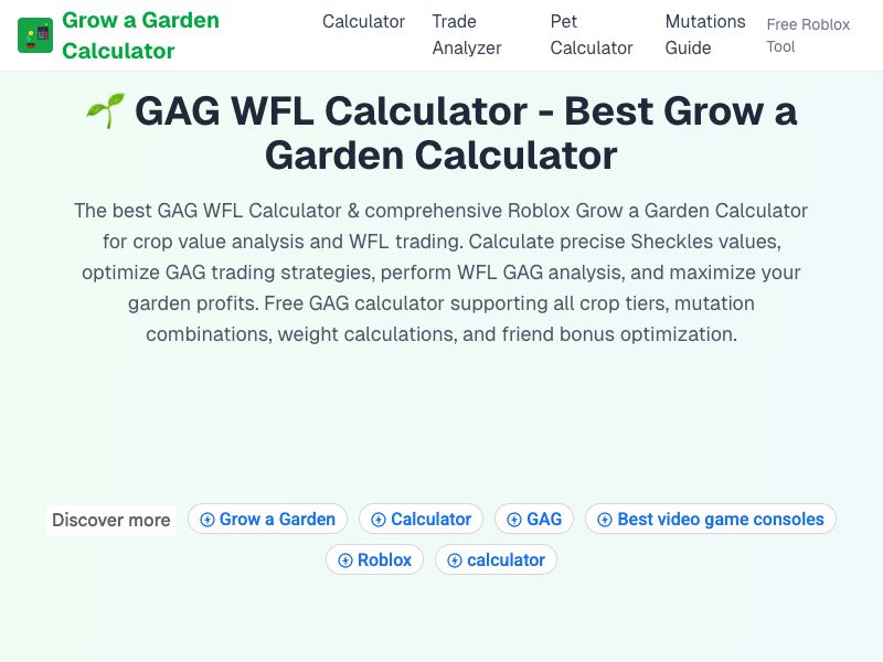 Grow a Garden Calculator