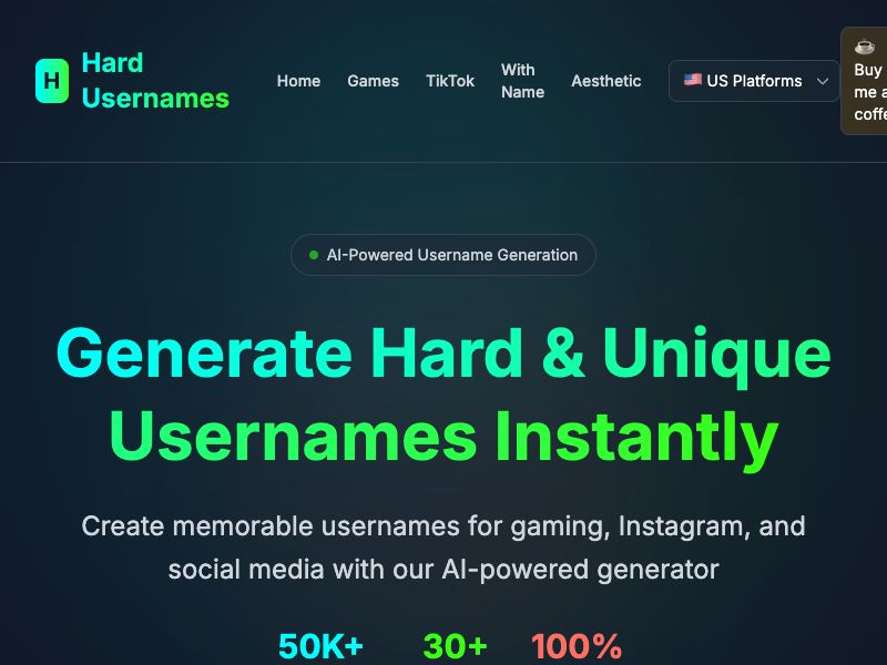 Hard Usernames Screenshot