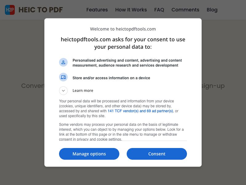 HEIC/Image-to-PDF Converter Screenshot