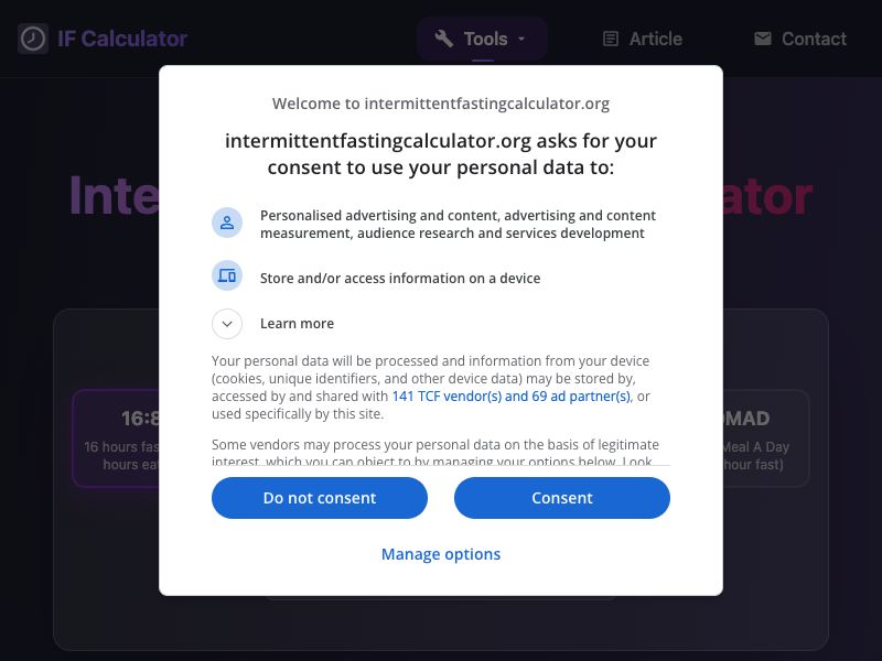 Intermittent Fasting Calculator