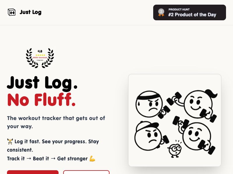 Just Log – Minimalist fitness tracker Screenshot