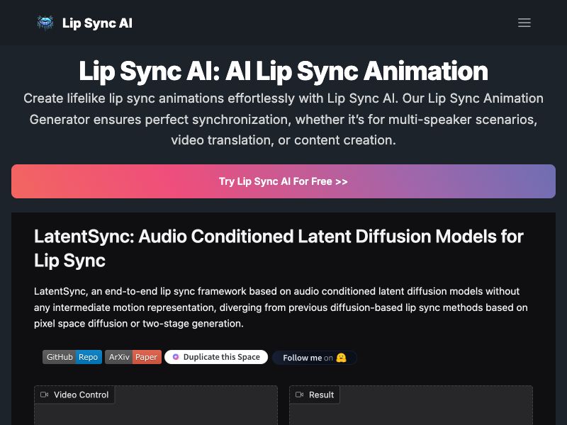Lip Sync AI Screenshot