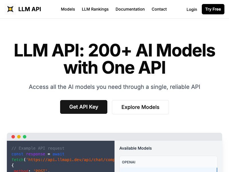 LLM API Screenshot