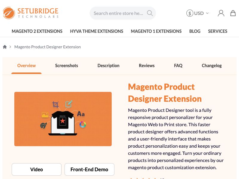 Magento Product Designer