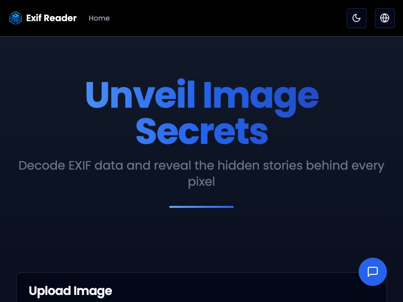 Online exif reader Tool | ExifReader.org Screenshot