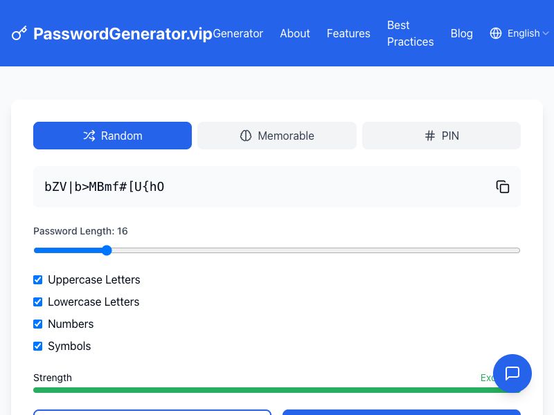 Online Password Generator Screenshot