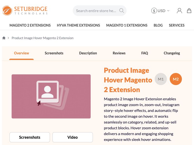 Product Image Hover Magento 2 Screenshot