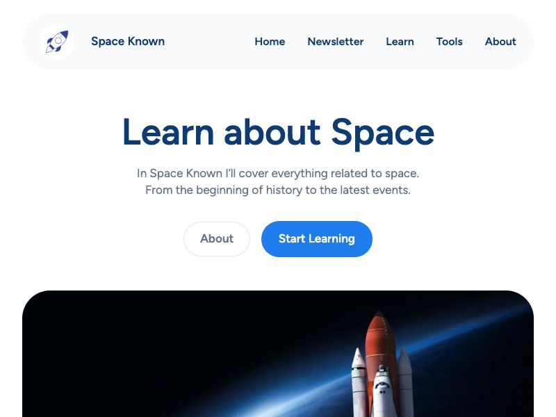 Space Known Blog Screenshot