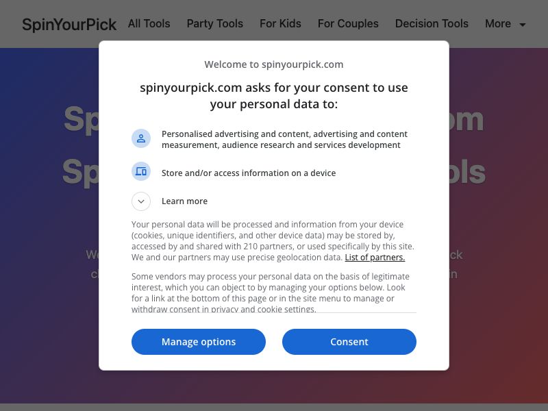 SpinYourPick Screenshot