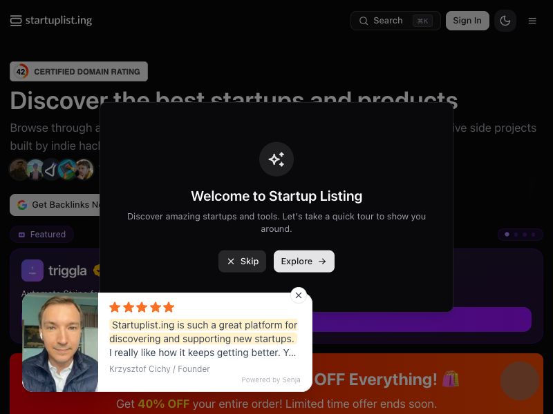 Startup Listing