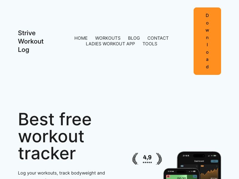Strive Gym Log Screenshot