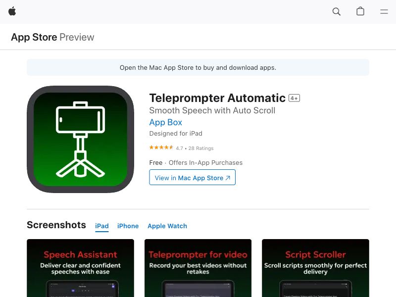 Teleprompter Automatic Screenshot