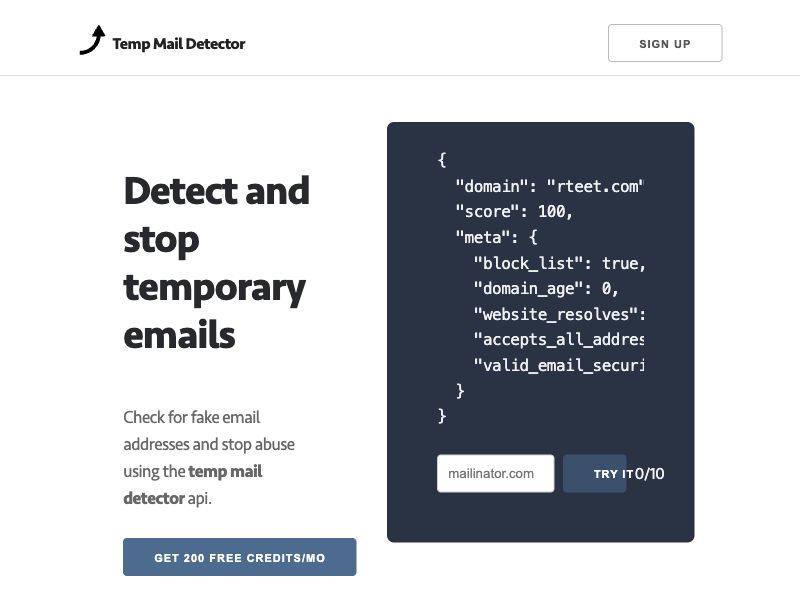 Temp Mail Detector